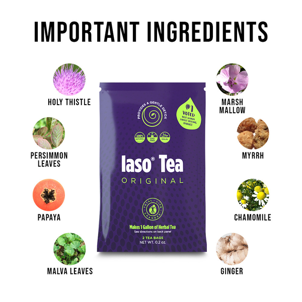 TLC Total Life Changes IASO Natural Herbal Detox Tea Bags - Single Pack (2 Tea Bags)