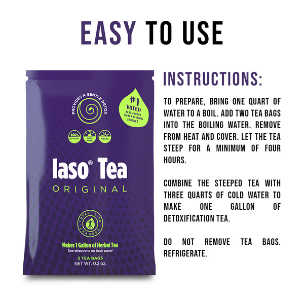 TLC Total Life Changes IASO Natural Herbal Detox Tea Bags - Single Pack (2 Tea Bags)