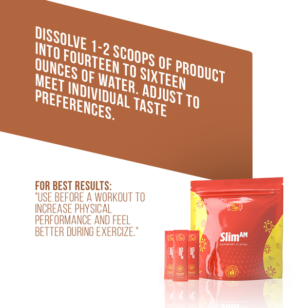 TLC IASO Slim AM Dietary Supplement Non-Caffeinated Raspberry Drink Mix, Made with L-Arginine & Natural Flavors (3g)
