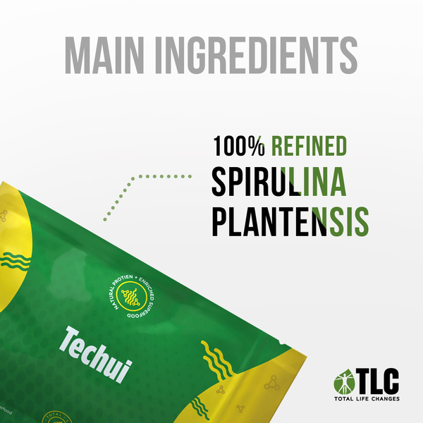 TLC IASO Techui: 100% Pure Spirulina Extract SuperFood Protein Supplement | 90 Capsules - Packaging May Vary 2019