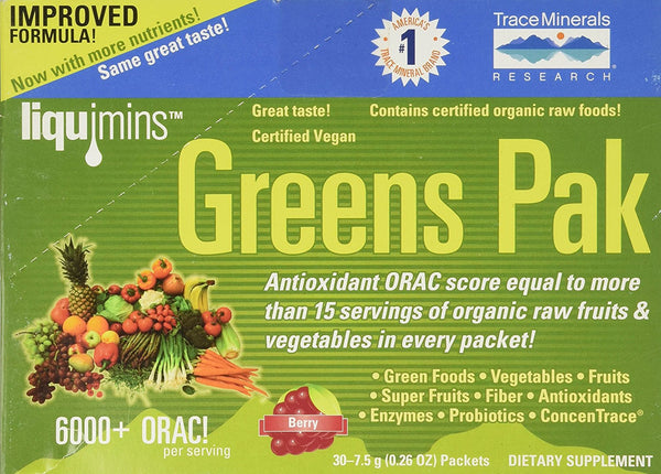 Trace Minerals Research PGG02 - Greens Pak, 30 Packets (Berry)