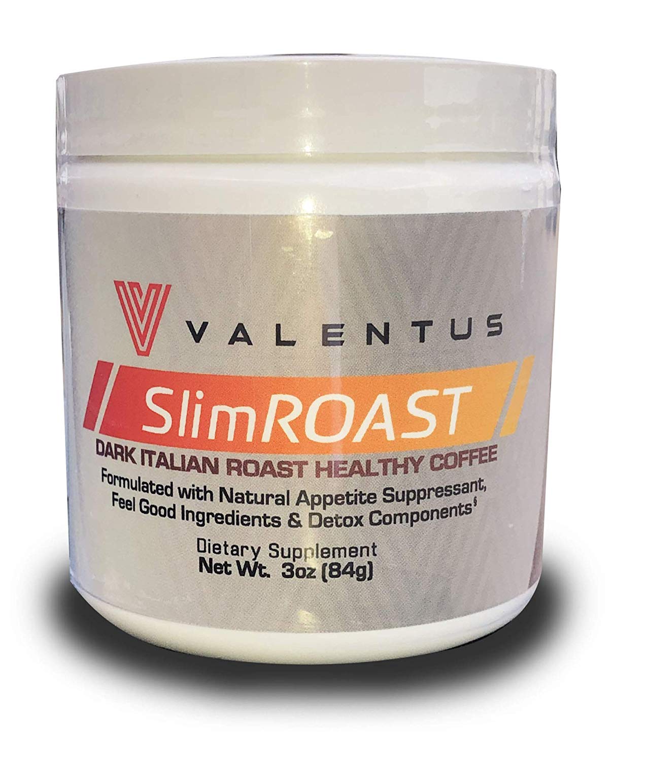 VALENTUS Slim Roast - Italian Dark Roast Coffee 3 Oz. Canister (24 Servings)