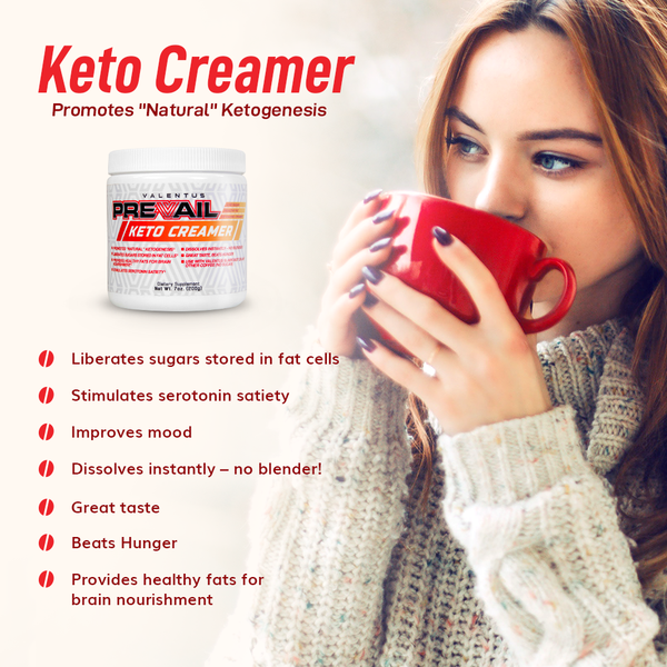 Valentus Prevail Keto Coffee Creamer: Mct Oil Powder 7 Oz | 20 Servings