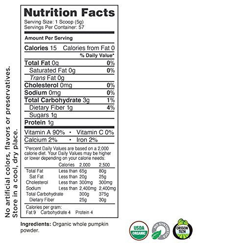 Organic Whole Food Pumpkin Powder by Activz,285G (10.1oz)