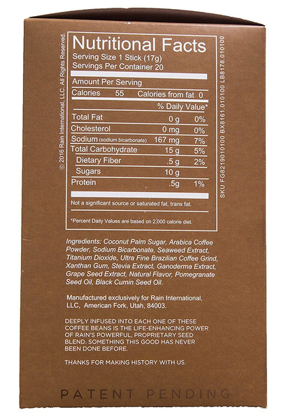 Fused Latte Coffee by Rain International 15 Packets Per Box