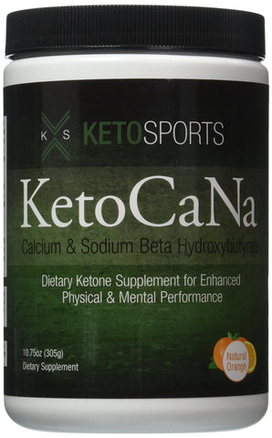 KetoSports KetoCaNa Dietary Ketone Supplement For Physical and Mental Performance, Natural Orange, 10.75 oz.