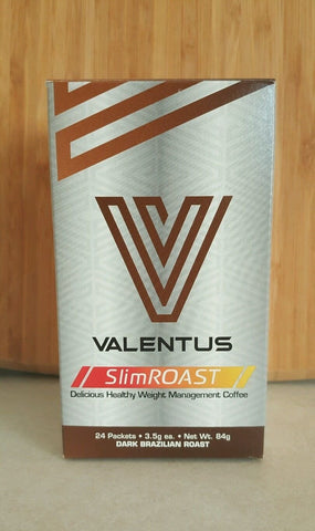 Valentus Slim Roast Weight Loss Coffee Brand New 24 Packets Dark BRAZILIAN