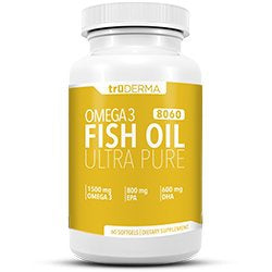 TruDERMA Omega 3 Fish Oil Ultra Pure 8060 60 Soft Gels