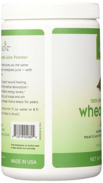 Organic Whole Food Wheatgrass Powder 114 G (4 oz) by Activz