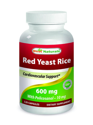 Red Yeast Rice 600 mg with Policosanol 10 mg 120 Capsules by Best Naturals