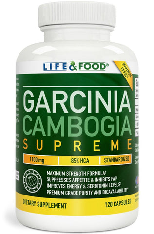 Life & Food 85% HCA Garcinia Cambogia Extract Supreme (Standardized) Natural Weight Loss Supplement (1 Bottle, 120 Count)