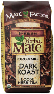 The Mate Factor Yerba Mate Energizing Mate & Grain Beverage, Dark Roast , 12 Ounce