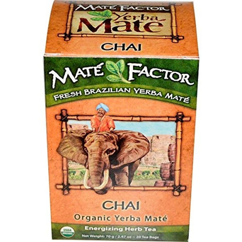 The Mate Factor Organic Yerba Mate Tea Chai -- 20 Tea Bags